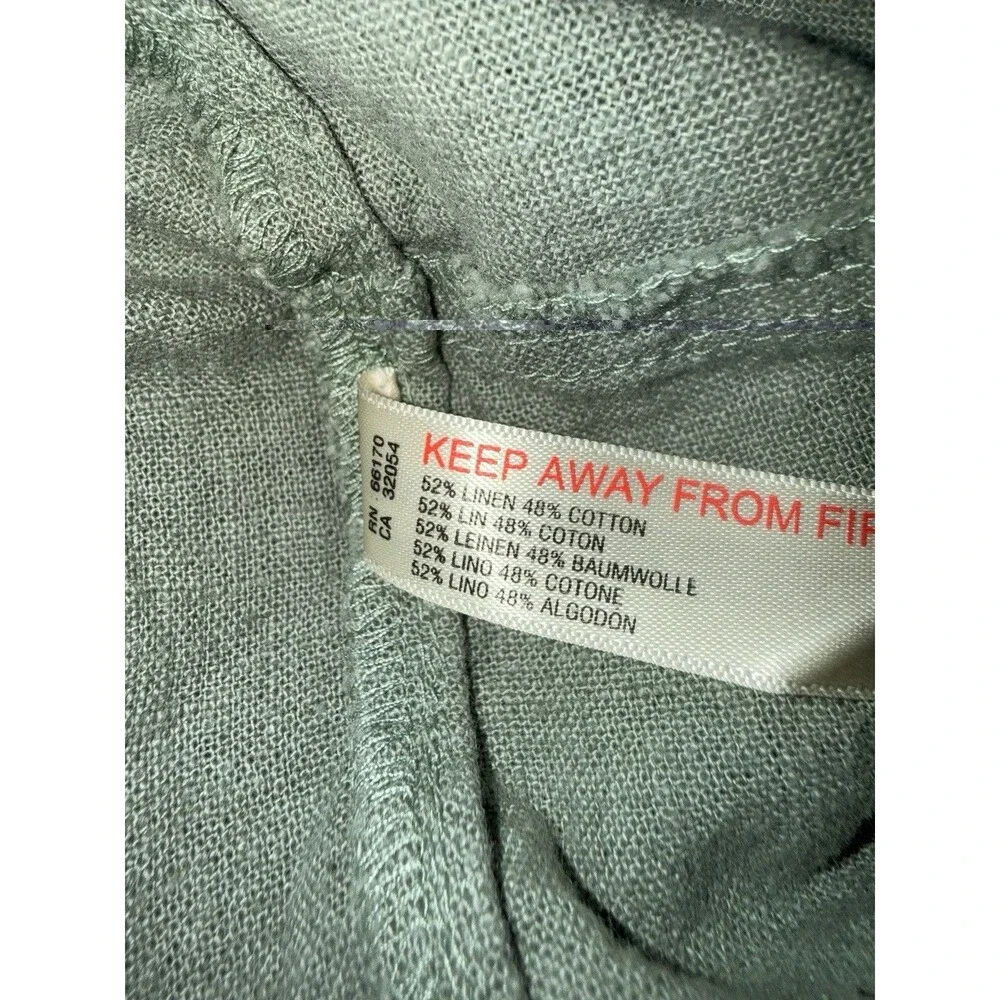 Free People Free-Est Melted Away Cotton Linen Cropped Top Sz Small Halter Green